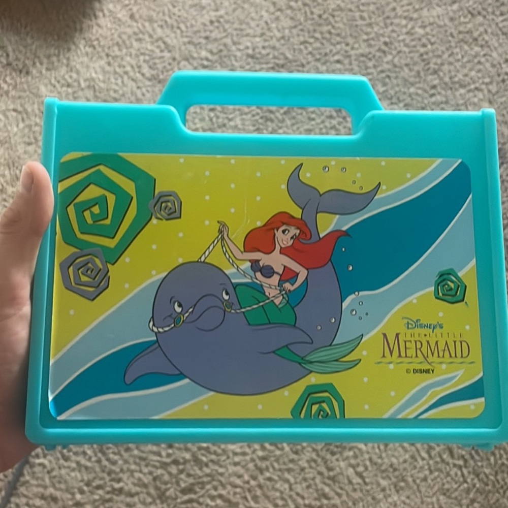 vintage little mermaid ariel pencil art box
